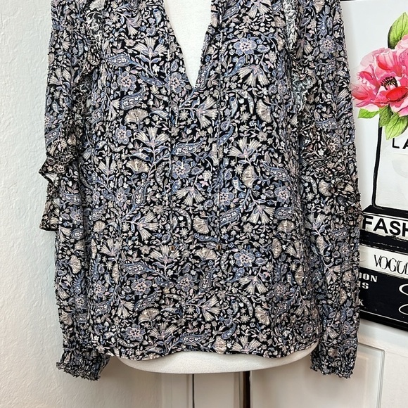 Intermix Maura Ruffled Floral Paisley Blouse Size S - Picture 6 of 9